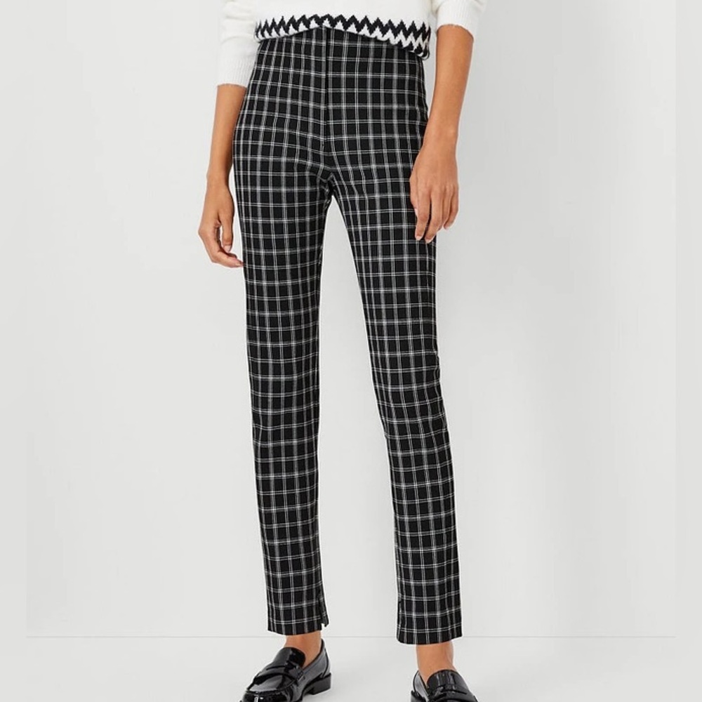8P | Ann Taylor Audrey Plaid Straight Leg Dress Pants